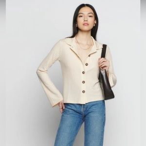 Reformation Esmeray top, ivory, L